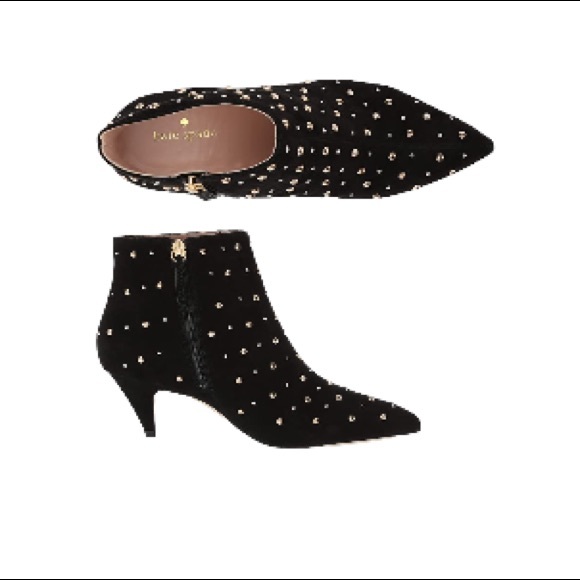 Kate Spade Genuine Suede Leather Starr Studded Ankle Booties Size 9.5 - Picture 15 of 15